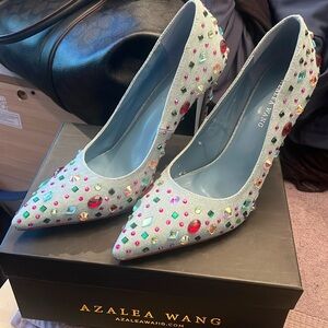 Beautiful denim pumps with gems!